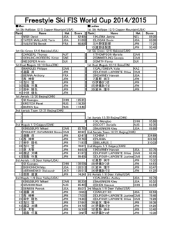 Freestyle Ski FIS World Cup 2014/2015
