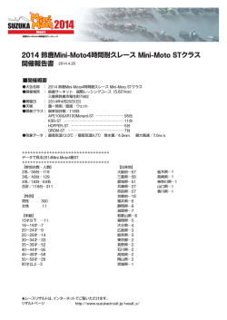 2014 鈴鹿Mini-Moto4時間耐久レース Mini-Moto ST