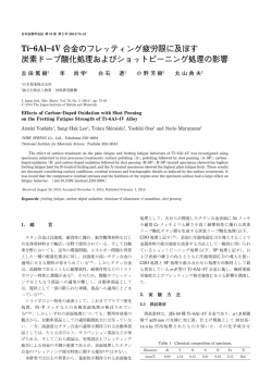 Ti6Al4V 合金のフレッティング疲労限に及ぼす 炭素