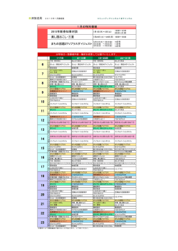 1月 番組表