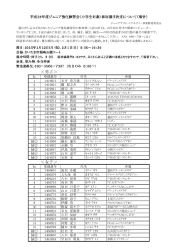 (小学生対象)参加選手決定について