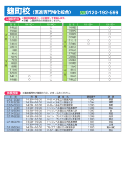 2015年度 大学受験科 入塾説明会・体験授業 麹町校