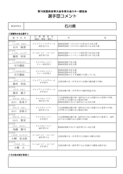 選手団コメント