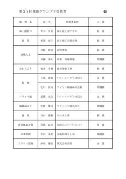 第28回技能グランプリ受賞者 ⑪