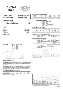 EcoT14 I - Clontech Laboratories, Inc.