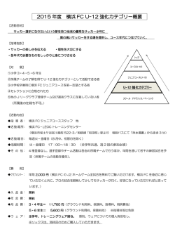 2015 年度 横浜 FC U-12 強化カテゴリー概要