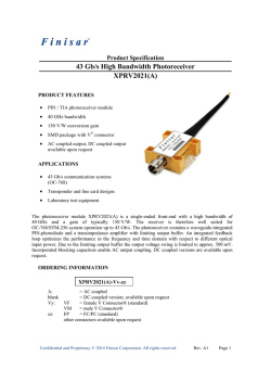 43 Gb/s High Bandwidth Photoreceiver XPRV2021(A)