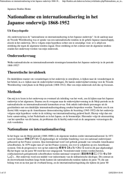 Nationalisme en internationalisering in het