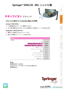 Springer® 0402/20 - MG - L レシピ集 チキンブイヨン チキンブイヨン