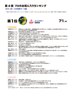 第4回 プロのお気に入りランキング