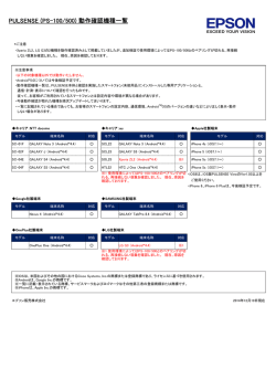 PULSENSE (PS-100/500) 動作確認機種一覧