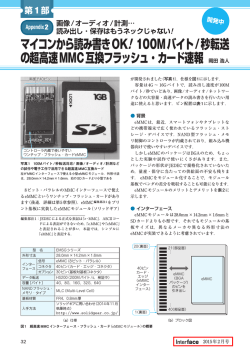 100Mバイト/秒転送 の超高速MMC互換フラッシュ