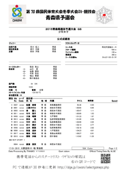 2015青森県国体予選大会 GS 少年女子 公式成績表