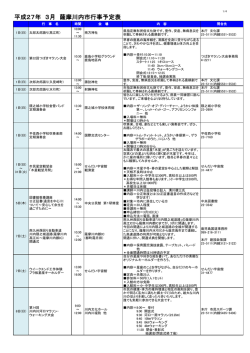 平成27年3月薩摩川内市行事予定表（PDF文書）