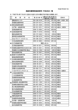 高齢者講習実施教習所・予約状況一覧