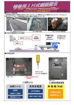 補修用IH式舗装撤去