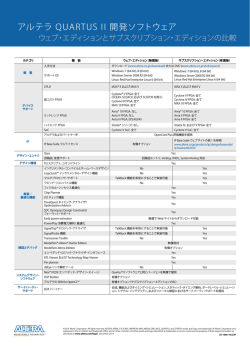 Quartus II サブスクリプション・エディションとウェブ・エディション の比較