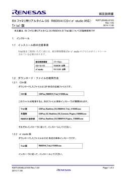 リアルタイムOS RI600V4 V1.04.00 Trial版 補足説明書