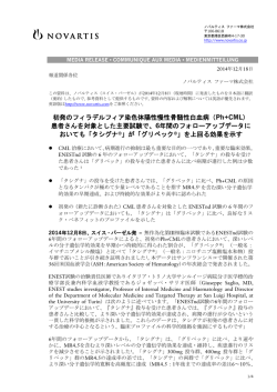 初発のフィラデルフィア染色体陽性慢性骨髄性白血病（Ph+CML） 患者