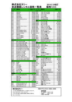 2014年3月10日・通常プライスリスト