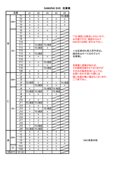 SAMURAI SHO 在庫表