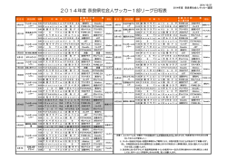 2014年度 奈良県社会人サッカー1部リーグ日程表
