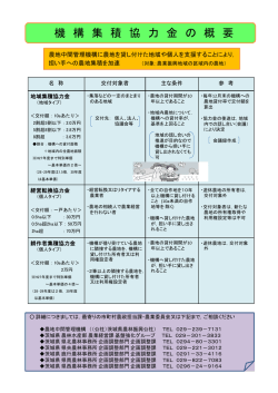 機構集積協力金（概要）