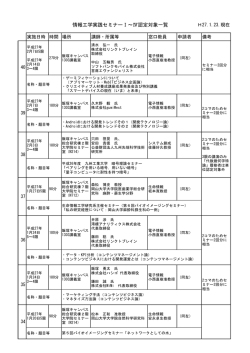 情報工学実践セミナーⅠ～Ⅳ認定対象一覧