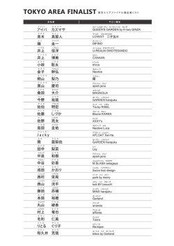 TOKYO AREA FINALIST