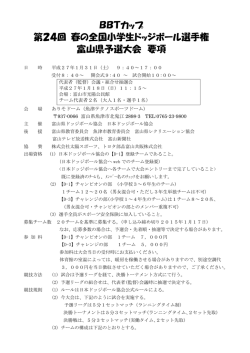 BBTカップ 第24回 春の全国小学生ドッジボール選手権 富山県予選大会