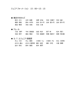 ジュニアフォーメーション出場チーム