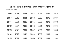 第2回 萩・幕末維新検定 【上級・師範コース】合格者