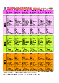 5月のメニュー