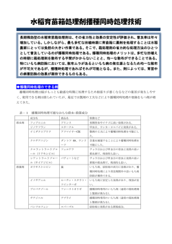 水稲育苗箱処理剤播種同時処理技術