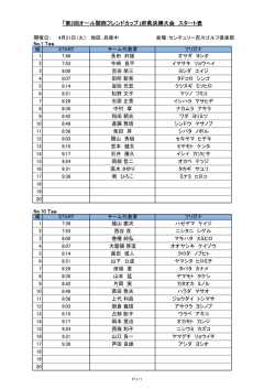 「第2回オール関西フレンドカップ」府県決勝大会 スタート表