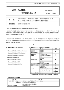 表 題 適用機種 記 - 三菱電機エンジニアリング株式会社