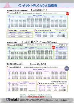 インタクト HPLCカラム価格表