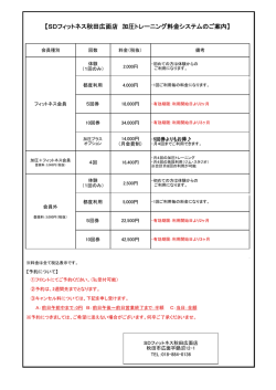 【SDフィットネス秋田広面店 加圧トレーニング料金システムのご案内】