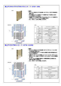 地上デジタルシグナルプロセッサユニット：F－OFSP－SRM 地上