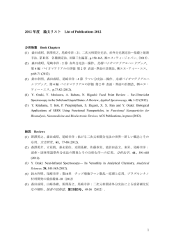 2012 年度 論文リスト List of Publications 2012