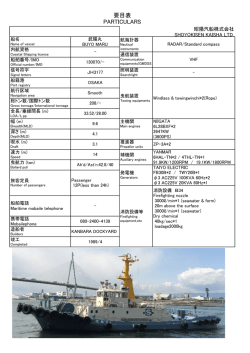 要目表 PARTICULARS