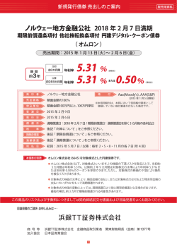 ノルウェー地方金融公社 2018年2月7日満期 期限前償還