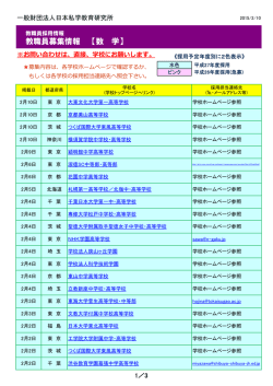 教職員募集情報 【数 学】