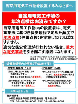 「自家用電気工作物を設置するみなさまへ（年次点検）」[PDF形式295KB]