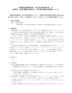 （共生社会政策担当）付 参事官（青年国際交流担当）