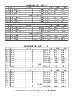 春のスイートポテトカップの試合スケジュール