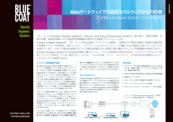 BlueCoat Content Analysis System S400/S500シリーズパンフレット