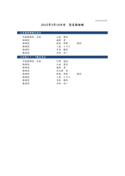 2015年3月18日付 2015年3月18日付 役員新体制