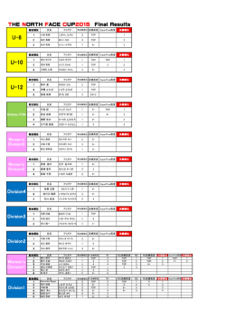 THE NORTH FACE CUP 2015 決勝リザルト