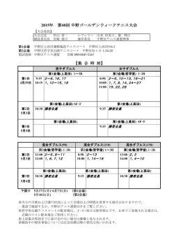 中野ゴールデンウィークテニス大会 ドローを掲載します